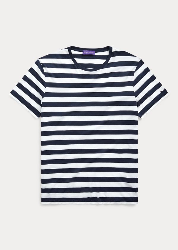 T Shirt Ralph Lauren Striped Lisle Homem 19075-VMFQ